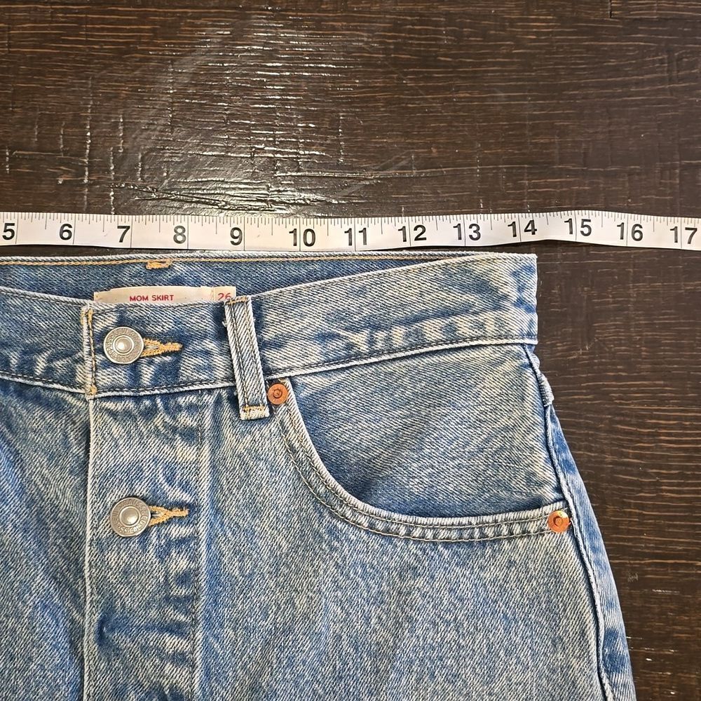 Levi's Denim Button Thru Mom Skirt - Picture 15 of 16